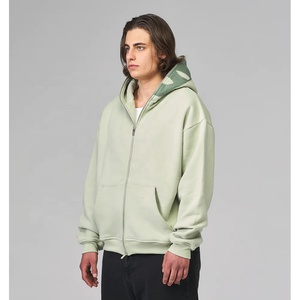 Sudadera con Capucha de Alta Calidad, Gruesa, con Cierre, Corte y Costura Personalizados, Sudadera Extra Grande para Hombre con Cierre, Impresión Puff, Sudadera Corta Cuadrada para Hombre - Product Image 3
