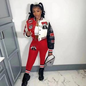 Veste universitaire Letterman veste avec logos personnalisés et patchs en chenille à la vente en gros pour les femmes - Product Image 5