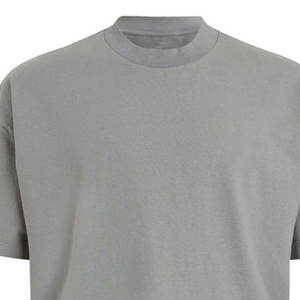 Camiseta de algodón pesado liso de clasificación superior Camiseta de cuello falso con logotipo estampado personalizado Unisex Camiseta de gran tamaño para hombre - Product Image 6