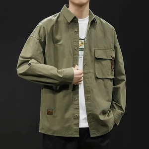 Veste d'hiver doublée de laine en flanelle à carreaux pour hommes avec bouton Veste à capuche à manches longues Manteau pull pour hommes Veste de style moto - Product Image 2