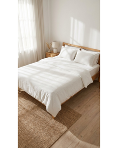 Wholesale Double Size Poly Cotton <b>Duvet</b> Cover <b>Set</b> | Soft Breathable Solid White Bedding <b>Set</b> | OEM ODM Private Label Manufacturer - Product Image 6