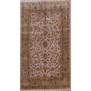 Alfombra india anudada a mano única en su tipo, de 6'0'' x 9'11'' - Product Image 1