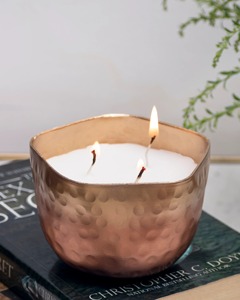 Tarros y soporte para velas de Metal de cobre de diseñador, soporte votivo de almacenamiento de cera pulida brillante con tapa, suministros de mesa relámpago - Product Image 6