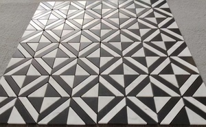 Mosaico de Mármol Blanco <span class=keywords><strong>y</strong></span> Negro con Diseño Único e Irregular, Corte por Chorro de Agua, <span class=keywords><strong>para</strong></span> Paredes de Cocina <span class=keywords><strong>y</strong></span> Baños - Product Image 4