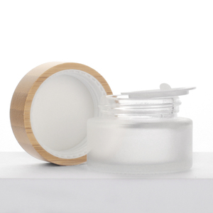 Tùy Chỉnh Sang Trọng Sinh Thái Thân Thiện 30G 50G 100Ml Bằng Gỗ Chăm sóc Da Tự Nhiên 50Ml Frosted Glass Mỹ Phẩm Jar Với Nắp Tre Nắp Nhựa Cap - Product Image 4