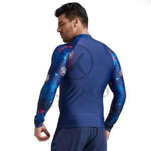 Conçu sur mesure pour hommes Slim Fit Rash Guard Gym Fitness Workout Sports Top avec Jersey Style Tight Training Sports Wear - Product Image 5