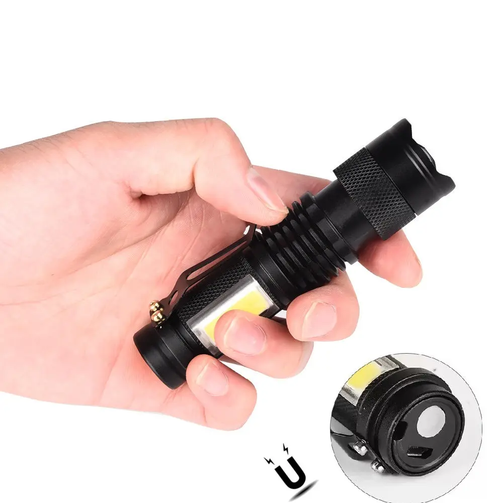 Super Bright Strong Light Torch Zoom Xhp70 Tactical Flashlight Camping Led Pocket Cob Magnetic Mini Flashlight Rechargeable