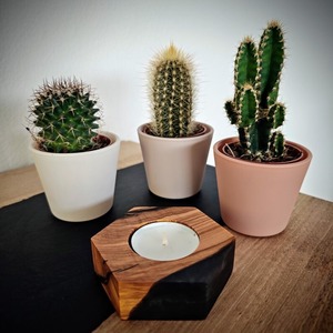 ที่ใส่เทียนทีไลท์ทำจากไม้มะกอกทำด้วยมือมีเอกลักษณ์ของตกแต่งบ้านของขวัญสำหรับคริสต์มาสสไตล์อื่นๆที่วางเทียน - Product Image 2