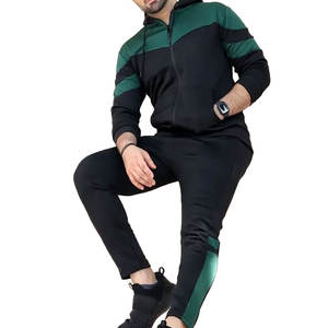 ชุดวอร์ม2ชิ้นสำหรับผู้ชายชุดวิ่งแขนยาวคอปกเสื้อแบบมีฮู้ดสำหรับฤดูหนาวลายพื้นโลโก้ออกแบบได้ตามต้องการ - Product Image 6