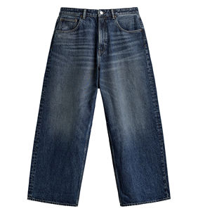 Vente en gros Nouveau pantalon baggy pour hommes Pantalon denim droit à jambe large Pantalon baggy ample hip hop Streetwear Personnalisation des prix bon marché - Product Image 4