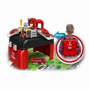 Mochila portátil de plástico para regalo de cumpleaños, mapa de aleación, helicóptero, motor de bomberos, camiones, coches, garaje, camión, estacionamiento, <span class=keywords><strong>juguete</strong></span> - Product Image 3