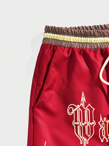 Shorts de basket-ball personnalisés pour hommes, imprimés vintage, 100% coton, impression 3D en mousse, maille respirante. - Product Image 6