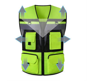 เสื้อกั๊กนิรภัยกันแทง ระบายอากาศได้ดี ผ้าโพลีเอสเตอร์สะท้อนแสง ชุดทำงานมองเห็นได้ชัดเจน สำหรับงานริมถนน งานรักษาความปลอดภัย และงานภาคสนาม - Product Image 3