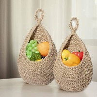 Groothandel Hangende Fruitmand Bohemian Muur Gemonteerde Groentemand Voor Keuken Aardappel Ui Knoflook Plant Houder