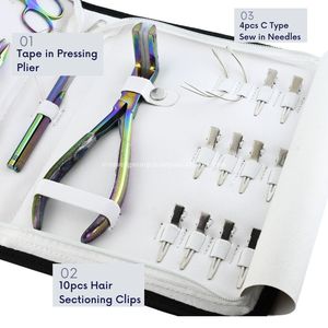 Le kit d'outils pour extensions de cheveux Microlinks multicolore avec logo personnalisé comprend une pince pour enlever les micro-perles à 3 trous, des aiguilles et des ciseaux - Product Image 3