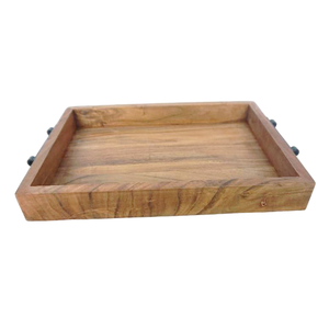 Bandeja de madera natural para exhibición de comida decorativa para el hogar para fiestas de boda y suministros de regalos ocasionales de mesa - Product Image 1