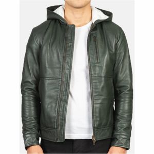 Veste pour hommes veste pour hommes haute qualité Street Wear fermeture éclair style hommes veste en cuir respirant col montant pleine manche en cuir - Product Image 6