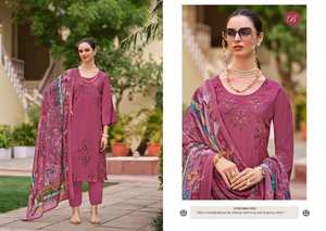 Colección exclusiva de seda romana bordada Salwar Kameez indio pakistaní ropa de fiesta materiales de vestir tarifas al por mayor disponibles - Product Image 2