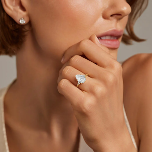 Anillo de compromiso de oro de 10K atemporal, Diamante cultivado en laboratorio certificado IGI, simetría de glamour de lujo para bodas, fiestas, anillos finos - Product Image 4