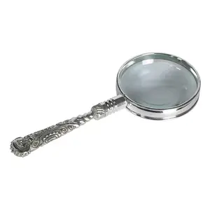 Highly Designs and Plated Finishing Decor <b>Magnifier</b> <b>Glass</b> Elegant for Book Read Silver Handle Luxury <b>Magnifying</b> <b>Glass</b> in Moq - Product Image 1