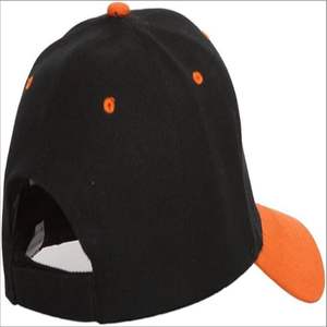 Baseball Cap Sporty Street <b>Hat</b> with Custom Embroidery Durable Fabric Two-Tone Adjustable Baseball Cap, Black Orange - Product Image 2