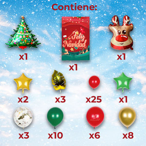 Complete <b>Balloon</b> and <b>Decoration</b> Kit for Christmas New Year's Parties Special Occasions-Durable Metallic <b>Balloon</b> Set - Product Image 4