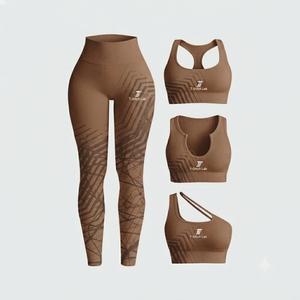 Service OEM – Nouveaux ensembles de yoga 4 pièces pour femmes, couleurs unies, haute qualité, respirants, extensibles dans quatre directions – Ventes flash - Product Image 1