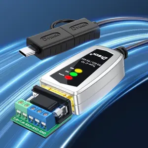 DTECH 2M Db9 perangkat Port seri V3.0 USB C USB A ke RS485 RS422 kabel konverter komunikasi
