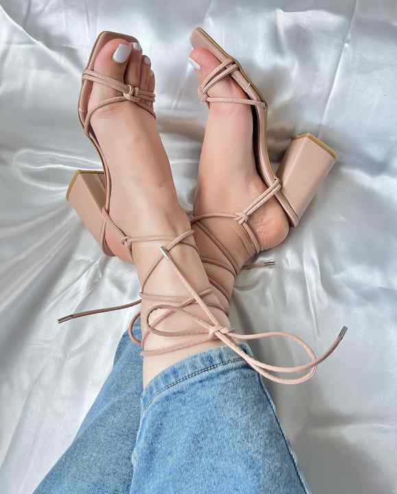 Women's Strappy High Heel Wedge Sandals with Bow Lace-Up Ankle Strap Pointed and Square Toe Styles Lace Upper Material