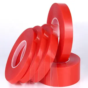4965红色离型膜透明丙烯酸聚酯耐高温双面聚酯胶带