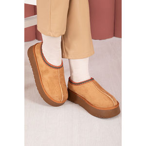 Botas Mini Color Bronceado con Forro de Piel Genuina, Altura Media de Pantorrilla, Térmicas, Impermeables, Cálidas, con Plantilla de Goma y Caña de Cuero - Product Image 3