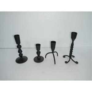 Bougeoir moderne minimaliste nordique en fer forgé noir, support en spirale pour bougies coniques, pour la décoration d'événements de luxe et l'accentuation du salon - Product Image 2