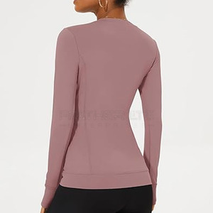 Chemises de yoga à col rond avec logo personnalisé en gros d'usine vêtements de fitness à col rond de couleur unie options de taille disponibles - Product Image 4