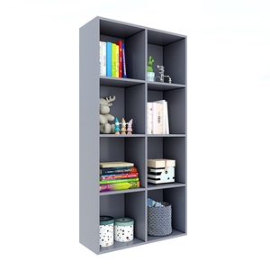 Estantería de Madera de Caucho con 8 Compartimentos, 80x30x160cm, Color Pintado KS68107, 4 Niveles, Tipo Vertical para Sala de Estar - Product Image 2