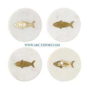 Nouveau Sous-verres en Offre Spéciale poli en cuivre de concepteur martelé Décor de table élégant de luxe Décor de cuisine Sous-verres au prix le plus bas - Product Image 3