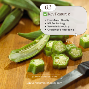 Alta calidad LQF congelado al vapor entero en rodajas Okra Premium envasado al vacío verduras - Product Image 3