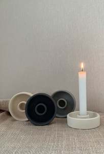Round Concrete <b>Stick</b> Modern <b>Candle</b> <b>Holder</b> <b>Candle</b> <b>Stick</b> <b>Candle</b> <b>Holder</b> Home Decor Black Finish Lighting <b>Holder</b> Design Metal - Product Image 2