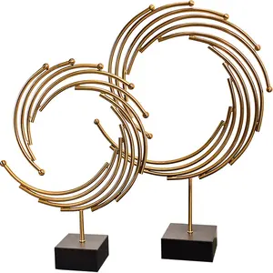 Estatuilla de forma redonda de metal con acabado antiguo decorativo para decoración del hogar, habitación mala y sala de estar disponible a precio mayorista - Product Image 3