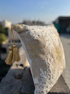 หมอนอิงตกแต่งสไตล์โบฮีเมียนขนาด45X45ซม. ที่คลุมหลังผ้าฝ้ายปักลายยีราฟ - Product Image 2