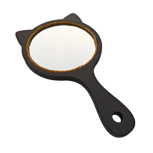 Miroir de poche en bois portable à une seule face avec poignée, miroir de poche avec poignée confortable pour le maquillage, les soins de la peau, utilisation quotidienne - Product Image 4