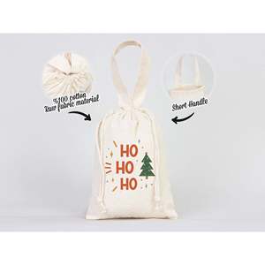 Customizable Ho Ho Ho Christmas Cotton <b>Bags</b> Personalized Holiday Gift <b>Bags</b> - Product Image 4