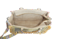 Tas Tote Kanvas Bordir Mewah dengan Pegangan Bambu Tas Desainer untuk Wanita Tas Tote Bertema Unta Berhias Manik-Manik Buatan Tangan dengan Harga Terjangkau