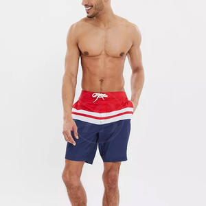 กางเกงขาสั้นชายหาดของผู้ชายชุดว่ายน้ำแบบลำลองผ้าคอตตอน100% แบบปรับแต่งโลโก้ได้ - Product Image 3