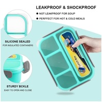 Boîte à lunch bento simple à 4 compartiments, étanche, portable, avec couvercle en plastique réutilisable, sans BPA, multifonctionnelle, pour enfants et adultes, à un seul niveau