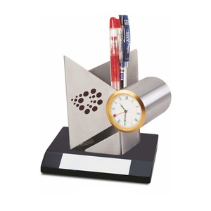 แท่นวางปากกาพรีเมียมโลหะติดทนนาน,พร้อมนาฬิกาสำหรับใช้ในวันเกิดที่จัดระเบียบโต๊ะทำงานสำหรับ Epxort - Product Image 2