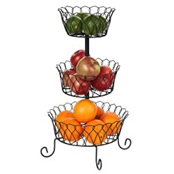 Cesta de Frutas de Hierro Niquelado de 2 Niveles Hecha a Mano, Ecológica, Nueva Moda, Soporte de Almacenamiento para Cocina y Hogar, Precio al por Mayor - Product Image 2