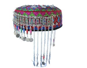 Barrette à cheveux en tissu vintage brodé de fleurs traditionnelles afghanes pashtun, faite à la main, unisexe - Product Image 2