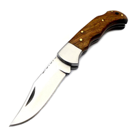 Couteau pliant en acier au carbone Couteau de poche tactique forgé à la main avec gaine en cuir Personnalisable OEM Razor-Sharp Fabriqué à la main