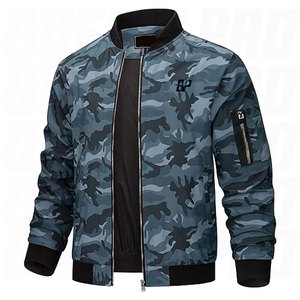 เสื้อแจ็คเก็ตบอมเบอร์ผู้ชายแบบแห้งเร็ว ปักลายตามสั่ง บุด้วยผ้าไนลอนผสมโพลีเอสเตอร์ ปิดด้วยซิป ระบายอากาศได้ดี เหมาะสำหรับการออกกำลังกาย - Product Image 1