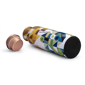 Highest Selling Product Wholesale Price Pure Copper <b>Water</b> Drinking <b>Bottle</b> Attractive Design Meena Printed Custom Size <b>Gym</b> Yoga - Product Image 1